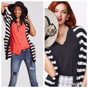 Cabi Whistle black & white striped short sleeve